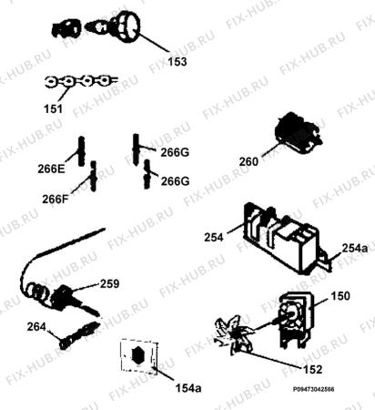 Взрыв-схема плиты (духовки) Electrolux EKK511507W - Схема узла Section 8